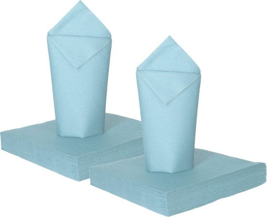 Givi Italia Serviettes de Fête – 32x – bleu clair – 3 plis – 33x33cm – serviettes de fête/anniversaire
