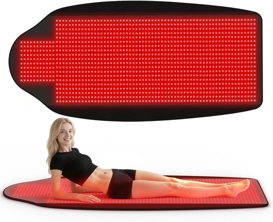 Fubzz Ceinture de Luminothérapie Rouge et Infrarouge – Coussin Corporel Complet 1370 LED – Longueur d&rsquo;onde 660 nm et 850 nm – Récupération Musculaire et Détente – Bande Thérapeutique