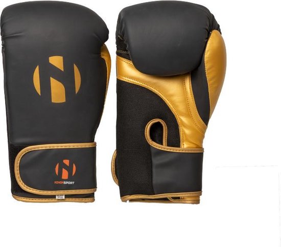 Gants de boxe pour l&rsquo;entraînement Nihon | noir-or – Couleur du produit : Zwart / or /taille du produit : 10 oz