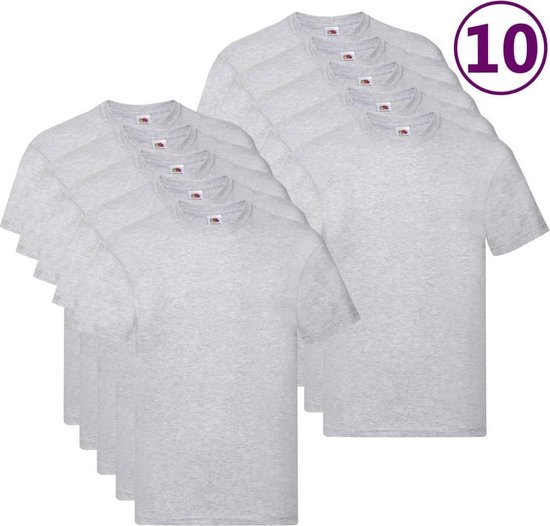 Fruit of the Loom T-shirts Original 10 pcs XL coton gris