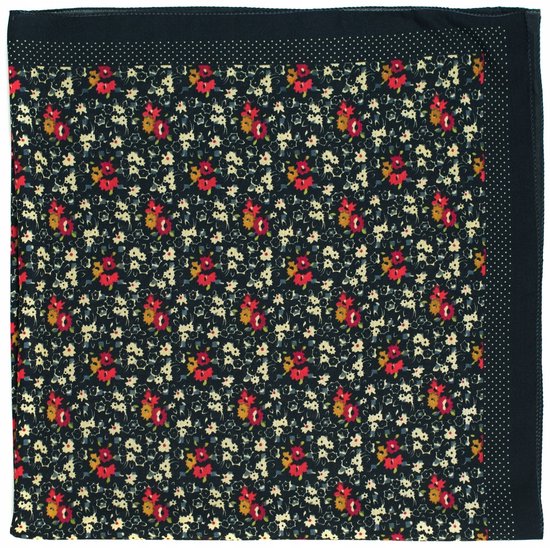 Foulard Meadow Femme – Zwart avec Motif Floral