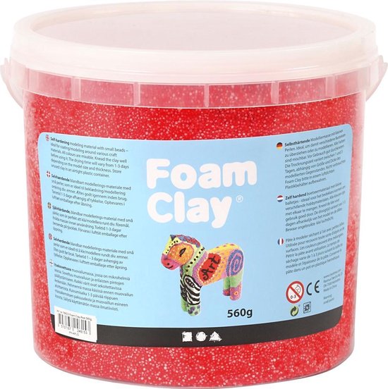 Foam Clay®, rouge, 560gr Rouge Pâte à modeler, 560gr