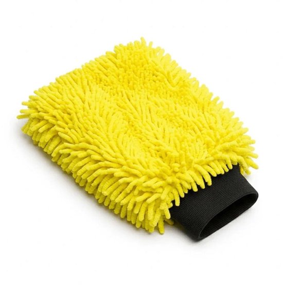 Gant de lavage Glossio Auto Cleaning Washmitt en microfibre absorbante pour un résultat brillant sans traces Jaune