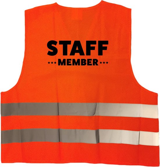 gilet / gilet de membre du personnel orange avec bandes réfléchissantes pour adultes – personnel – gilets de sécurité / gilets de sécurité