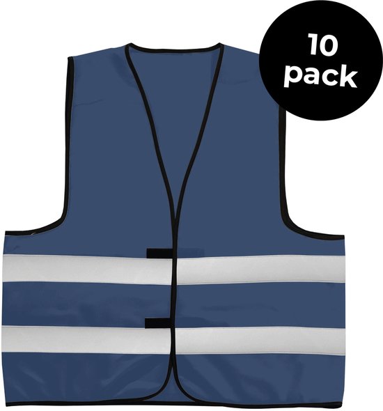 Gilets de sécurité bleu marine (lot de 10) – Gilets de sécurité bleu marine – Gilets de sécurité pour adultes – Gilets événementiels – Usine de gilets