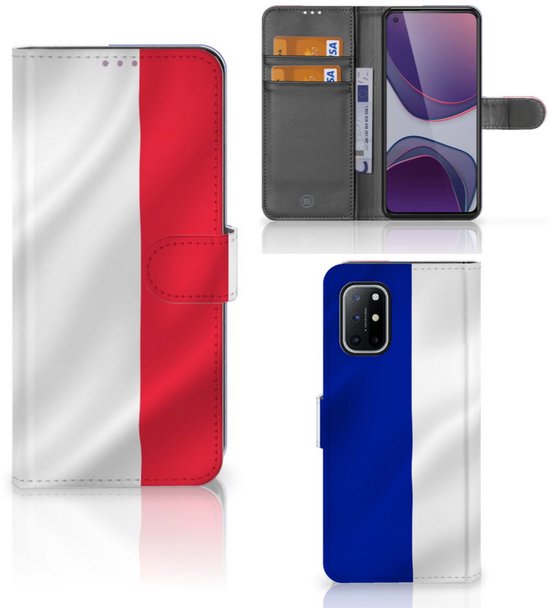 Flip Housse Étui OnePlus 8T Coque Drapeau Français