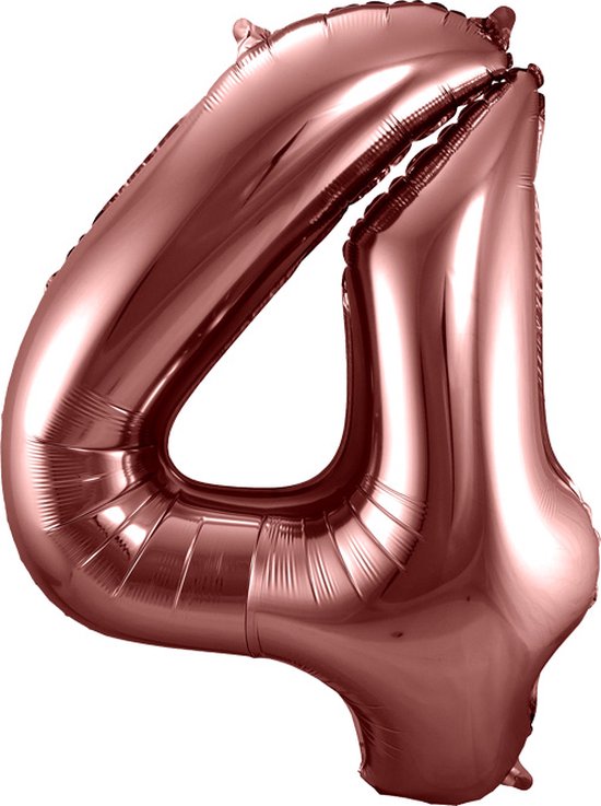 Folat Ballon numéroté aluminium – 86 cm bronze – chiffre 4 – âge anniversaire