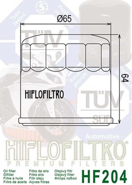 Filtre à huile Hiflofiltro pour Scooter Honda 300 SH 2015 à 2018 Neuf