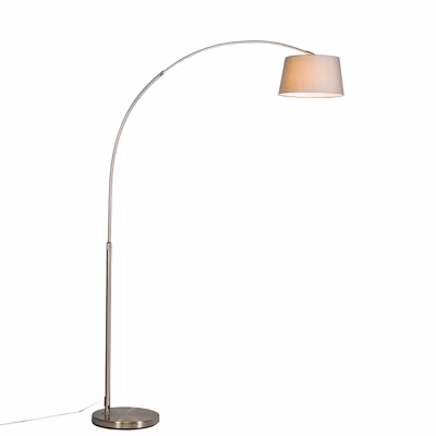 Lampe à arc intelligente avec abat-jour en acier gris, Wi-Fi inclus, A60 – Arc Basic