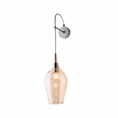 Ares Applique en fer et verre pyrex ambré 1 lumière .14 P.21 BL273-AP1-AM