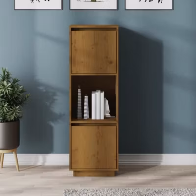 814362 vidaXL Buffet Marron miel 38x35x117 cm Bois massif de pin