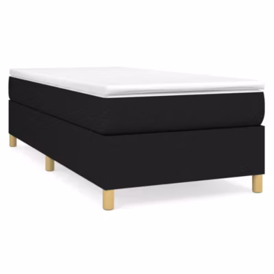 Lit simple, Lit adulte, Cadre de lit à ressorts noir 100×200 cm tissu