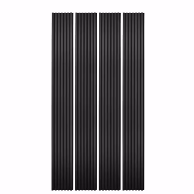 Lot de 4 Panneaux tasseaux  bois 250 x 30 x 1,9 cm – Lamelles placage noir fond noir – 3m²