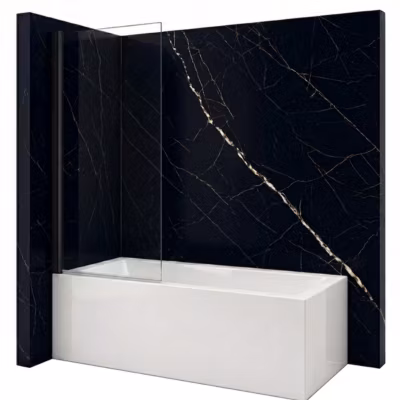 Silla Pare-baignoire ASTON, fixe, 90×150 cm, Noir