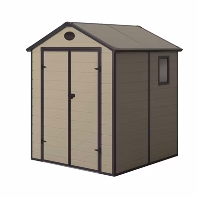 Abri de Jardin en Resine Gardiun Isabella 3,57 m2 190x188x225 cm Ecru/Marron Ext.