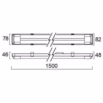 Réglette LED IP20 BATTEN 4000K 36W double L1500mm – SYLVANIA – 0045164