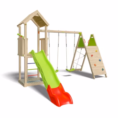 Aire de jeux bois 2,20 m OLYMPIA XPLORER – 9 enfants