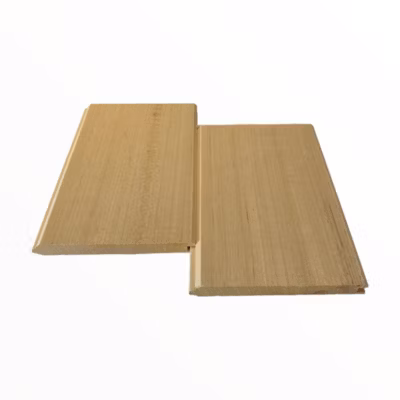 Lot de 10 lames de revêtement bois naturel en frise d&rsquo;ayous 16x90x1100 mm