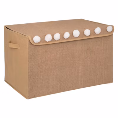 Coffre enfant – jute et pompons – 36×57 cm – Atmosphera