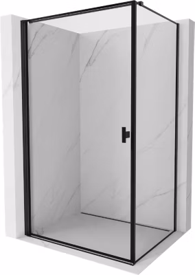Mexen Mist-B cabine de douche pivotante gauche 80 x 85 cm, cadre noir, noir – 8A2T-080-085-70-70-L