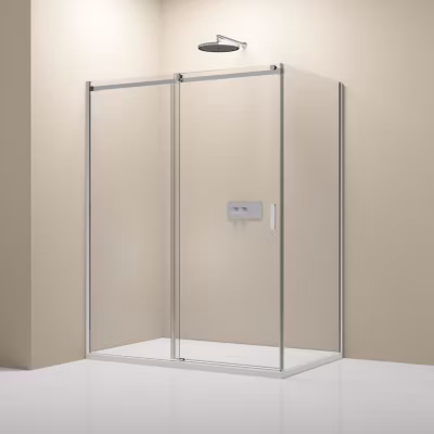 Cabine de douche d&rsquo;angle, verre clair 8mm, porte coulissante – NT806 FLEX 160x100x195cm