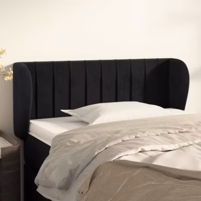 vidaXL Tête de lit avec oreilles Noir 93x23x78-88 cm Velours3117420