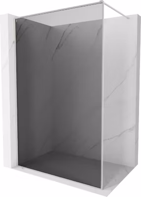 Mexen Kioto-F paroi de douche Walk-in avec cadre 140 x 202 cm, graphite 8 mm, nickel brossé – 800-140-104-97-40