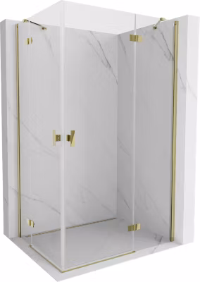 Mexen Mist-H Duo cabine de douche pivotante droite 110 x 115 cm, transparent, or – 8A5-110L-115P-50-00