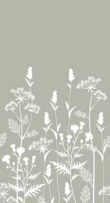 ESTAhome papier peint panoramique fleurs des champs vert menthe grisé 150 x 279 cm