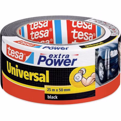Ruban adhésif toilé tesaae Extra Power 56388-00001-07, noir, 25 m x 50 mm