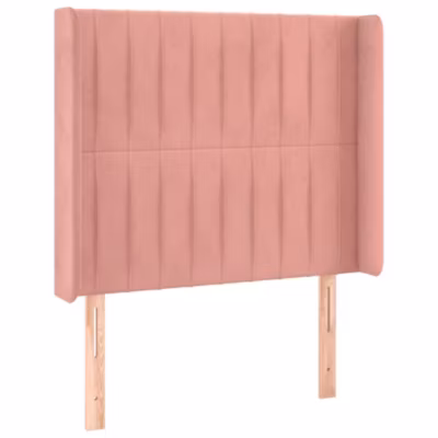 vidaXL Tête de lit avec oreilles Rose 103x16x118-128 cm Velours3119865