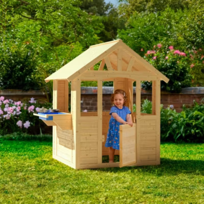 Maisonnette cabane enfant avec cuisine extérieure  en bois