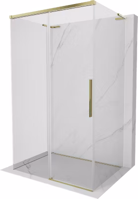 Mexen Rox-3S L cabine de douche 3 parois coulissante 150 x 95 cm, transparent, or – 8C2L-150-095-50-00-3S