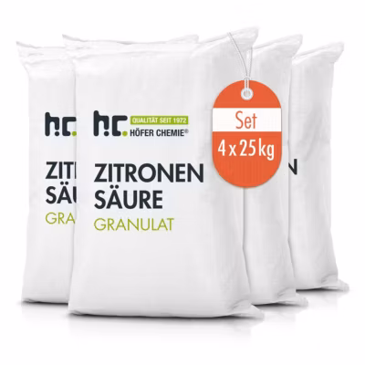 Acide Citrique Granulé Alimentaire 4 x 25 Kg, Détartrant Puissant,  Et Polyvalent
