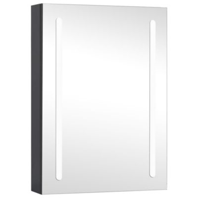 Armoire Murale à miroir LED, Armoire de Toilette, Meuble Salle de Bain 50x13x70 cm