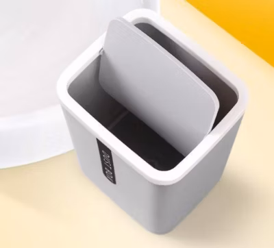 Poubelle miniature de rangement Pour bureau et cuisine gris