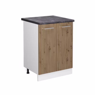 Vicco Meuble bas de cuisine Chêne Artisan 60cm , PT Anthracite