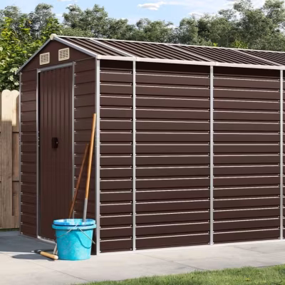 vidaXL Abri de jardin marron 191x640x198 cm acier galvanisé 3188270