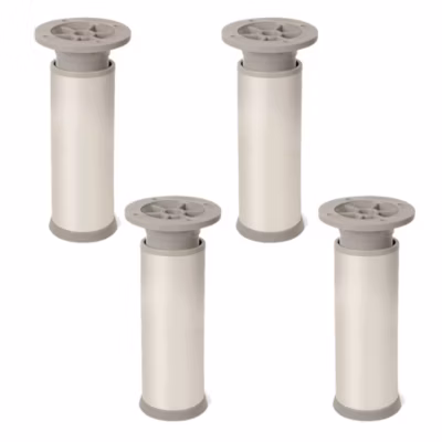 4 un. Pied de meuble rond en aluminium diamètre 40mm hauteur 100mm aluminium mat avec régulateur de hauteur supérieur
