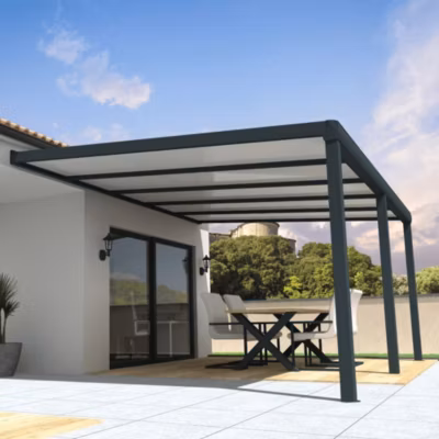Pergola isotoit CLASSIC Gris anthracite 4,96×4,00m (Kit LED 3 cotés)
