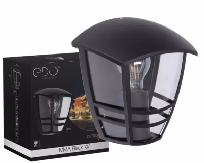 Applique murale extérieure IP44 E27 noire Imma Black W applique extérieure luminaire mural extérieur lampe murale extérieure