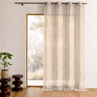 Voilage en organza multicolore tissé (140×260 cm – Beige)
