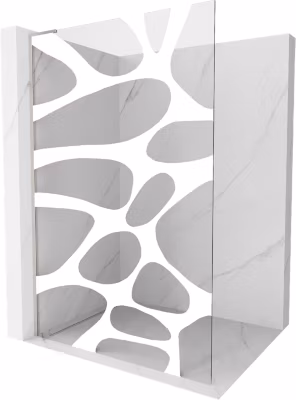 Mexen Kioto L paroi de douche Walk-in 90 x 200 cm, vague blanche, nickel brossé – 800-090-103-97-97