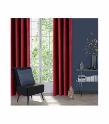 Rideau rouge aspect velours – 145x260cm – Rouge