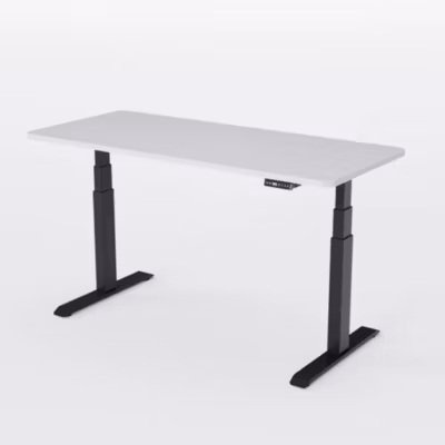 AUM WORLD Bureau Réglable Électrique, 120×70, DIY, 2 moteurs, Mémoires, Timer, USB A&C, 62-127cm, 120kg, Noir, Blanc