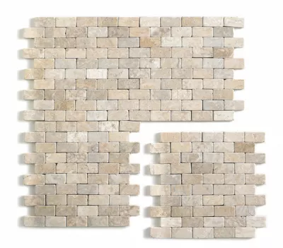 Carrelage de mosaïque (Boite de 1m²) / Plaque mosaïque mur et sol en marbre naturel coloris beige mat – 30 x 30 cm
