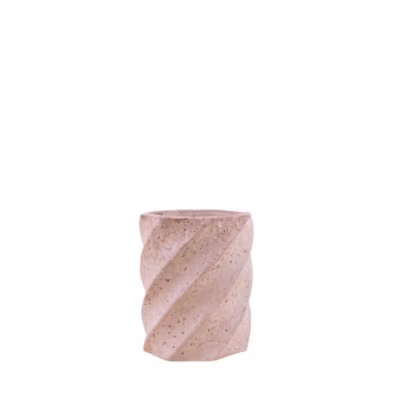 Vase twist imitation travertin, H15cm