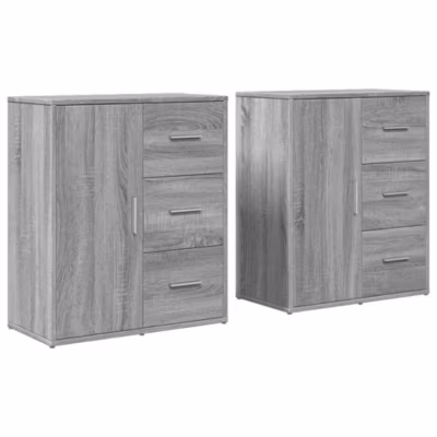 Buffets 2 pcs sonoma gris 60x31x70 cm bois d&rsquo;ingénierie vidaXL