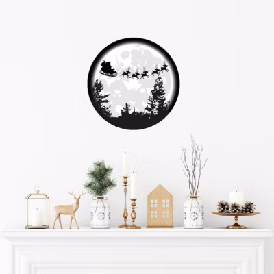 Sticker Noël au claire de la lune – Autocollants stickers adhésifs noël – décoration fêtes – 90x90cm