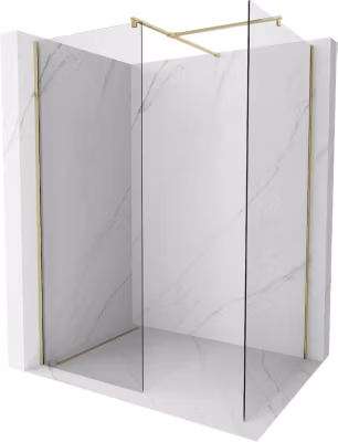 Mexen Kioto paroi de douche Walk-in 120 x 95 cm, transparent, or – 800-120-202-50-00-095